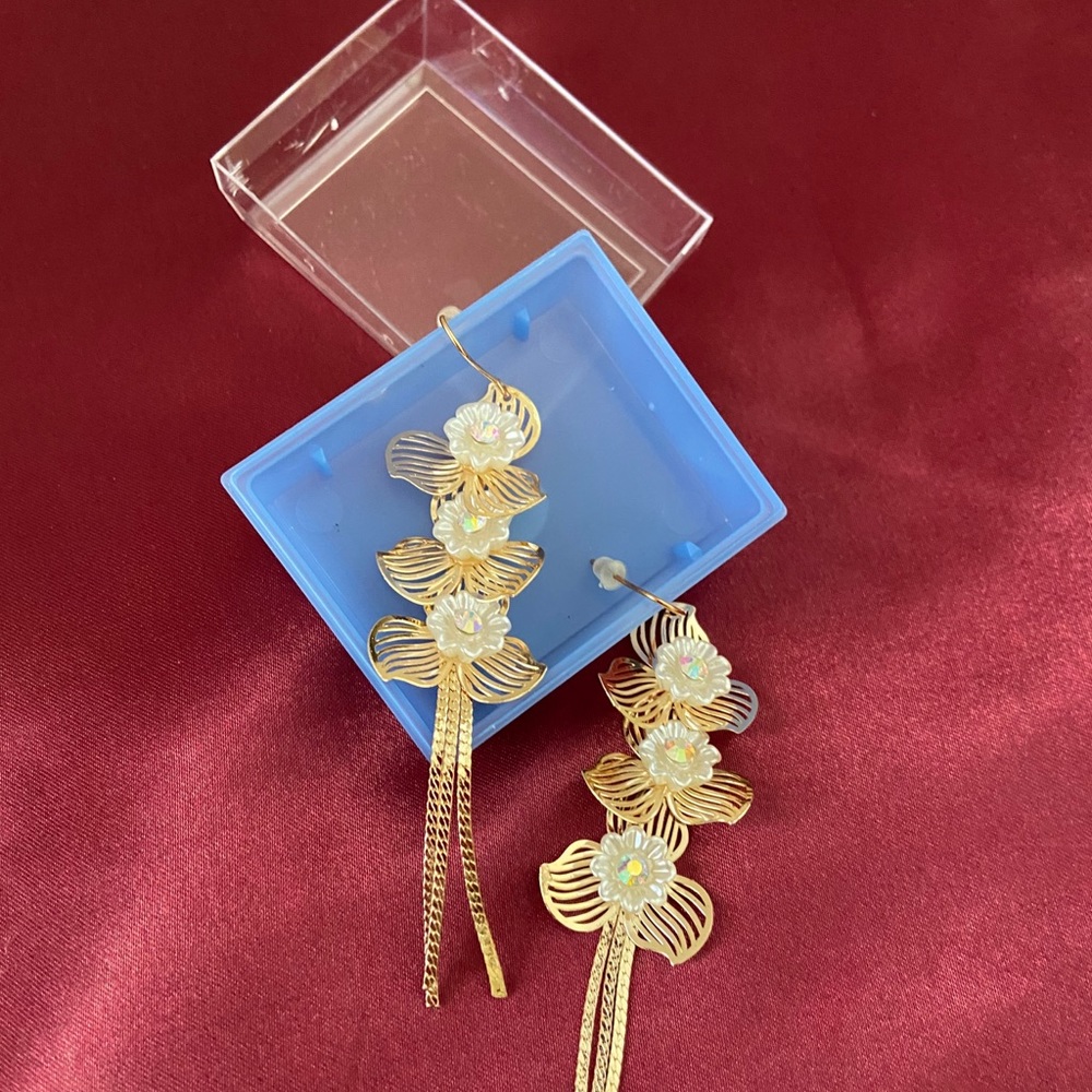 Boutique Flower Statement Earrings - Picture 5 of 7